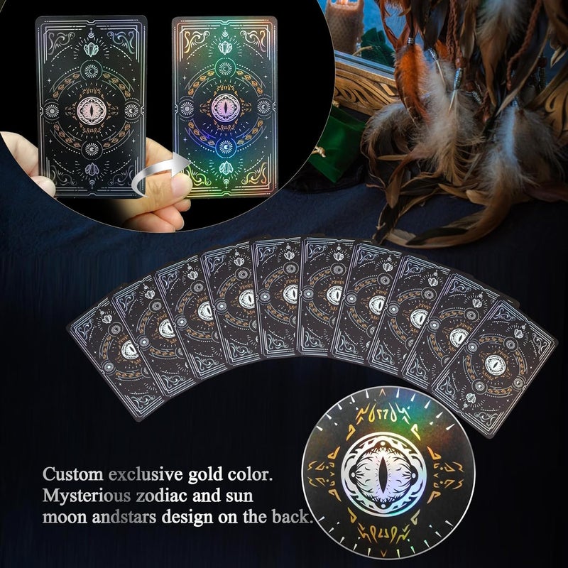 WJPC Silver Foil Edge Tarot Cards with Guide Book Set&Gift Box for Beginner& Expert. Original Design Tarot Cards Decks - Image 2